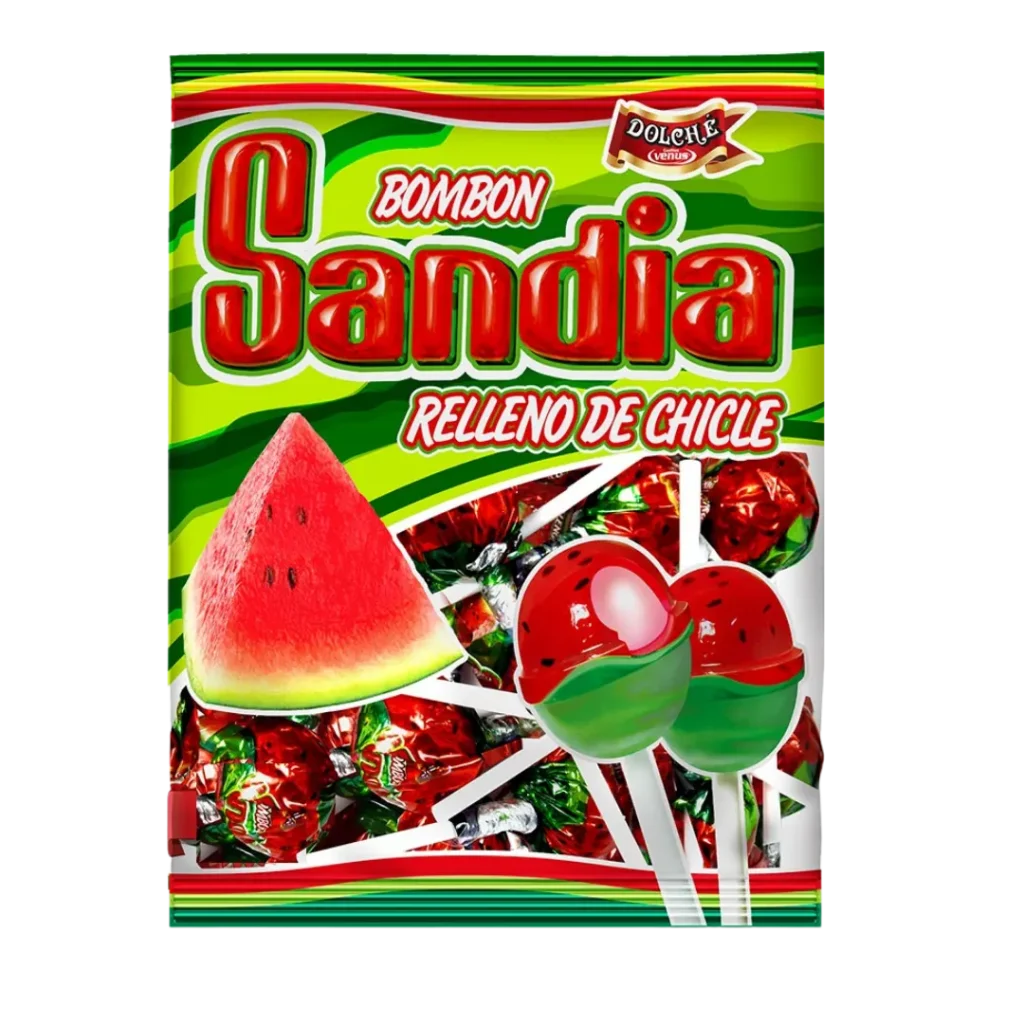 VENUS BOM BOM SANDIA RELLENO DE CHICLE .